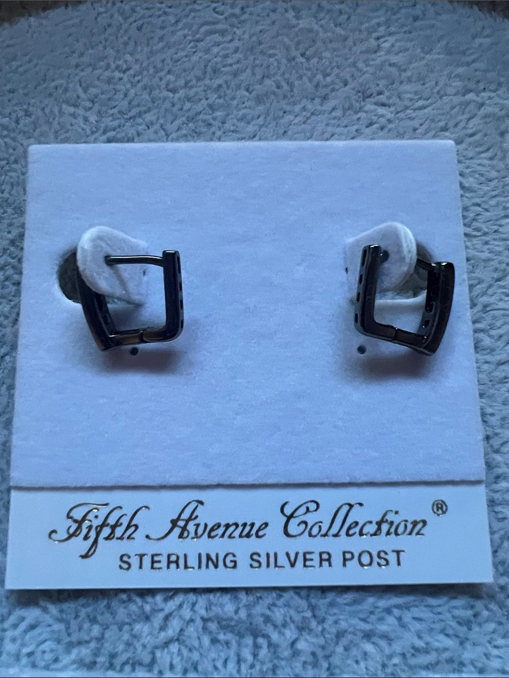 Black Square Huggie Earrings